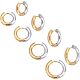 4 пара двухцветных серег-колец из нержавеющей стали 304 размера 4 для женщин EJEW-UN0002-20-1