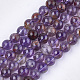 Brins de perles de quartz lodolite violet naturel X-G-S333-8mm-030-1