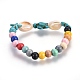 Bracelets extensibles avec perles en bois BJEW-JB04097-3