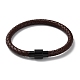 Кожаный плетеный браслет на круглом шнуре BJEW-F460-02EB-1
