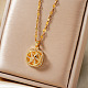 Элегантные латунные ожерелья с вращающейся подвеской в виде ветряной мельницы с прозрачными кубическими цирконами EX2553-5