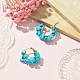 Synthetic Turquoise Chips Braided Hoop Earrings EJEW-JE04940-22-3