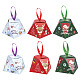 Gorgecraft 12 ensemble de boîtes à bonbons de Noël 3 couleurs sacs cadeaux de Noël petit élan père Noël arbre de Noël 8 × 8 cm sacs de friandises de Noël en vrac avec ruban pour cadeaux bonbons biscuits CON-GF0001-12-1
