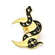 Snake and Moon Alloy Enamel Brooches ENAM-C001-03G-1
