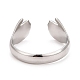 304 anillo de puño abierto de doble abrazo de acero inoxidable para mujer RJEW-C025-08A-P-2