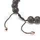 Bracelets de perles tressées tête de mort ajustables BJEW-JB07497-02-6