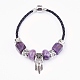 Natural Amethyst Beads Cord Bracelets BJEW-O162-G07-1