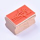 木の切手  花の長方形  バリーウッド  40x27x25mm AJEW-WH0085-A01-2