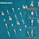 Fingerinspire 60 pz 4 stili metallo scheletro cranio artigli della mano fascino testa di uccello ciondolo scheletro corvo in lega fascini del cranio corvo pendenti in stile tibetano per collana a catena chiave creazione di gioielli braccialetto FIND-FG0001-92-4