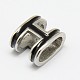 Leather Bracelet Findings Smooth Surface 316 Stainless Steel Enamel Slide Charms Beads X-STAS-O030-03-1