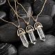 Bullet Natural Crystal Pointed Pendant Necklaces NJEW-BB00024-06-2