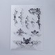 シリコーン切手  DIYスクラップブッキング用  装飾的なフォトアルバム  カード作り  スタンプシート  花柄  160x110x3mm DIY-L036-A10-1