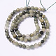 Faceted Natural Green Rutilated Quartz Round Bead Strands G-L377-37-4mm-2