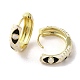 Серьги-кольца из латуни с покрытием из настоящего 18-каратного золота «конский глаз» EJEW-Q797-07G-04-2