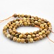 Faceted Natural Picture Jasper Round Beads Strands G-N0120-F01-4mm-2