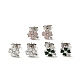 Enamel Clover with Crystal Rhinestone Stud Earrings with 316 Surgical Stainless Steel Pins EJEW-A081-12P-1