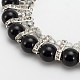 Trendy Gemstone Glass Beads Bib Statement Necklaces NJEW-JN00977-03-3