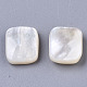 Cabochons en coquille de nacre blanche naturelle SHEL-R047-15-2