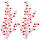 綿刺繍飾りアクセサリー  アップリケ  花  レッド  450~470x1mm AJEW-WH0504-32B-1