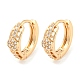 Латунные микро проложить серьги обруча кубического циркония EJEW-A107-04B-KCG-1