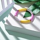 Curved Tube Opaque Acrylic Beads Stretch Bracelet for Teen Girl Women BJEW-JB06940-03-3