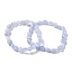 Bracelets élastiques à perles en agate bleu naturel BJEW-F414-02B-12-1