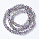 Electroplate Transparent Glass Beads Strands EGLA-A034-T2mm-G05-2