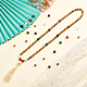 スーパーファインディングDIYビーズネックレス作りキット  天然宝石と白檀の丸いビーズを含む  ポリエステルタッセルパーツ  ワックスコットンコード  ビーズ：132個/セット DIY-FH0004-49-5