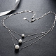 925 стерлингового серебра ожерелья многоуровневые NJEW-BB18740-5