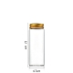 コラムガラススクリュートップビーズ貯蔵チューブ  アルミニウム製の口が付いた透明なガラス瓶  ゴールドカラー  4.7x12cm  容量：150ml（5.07fl.oz） CON-WH0086-094G-02-1