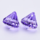 透明なアクリルパーツ  多面カット  ダイヤモンド  青紫色  36x31mm  穴：2.6mm  約34個/500g TACR-Q260-E-V50-3