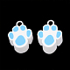 手作り樹脂粘土ペンダント  鉄パーツ  犬の足跡  プラチナ  ミックスカラー  18~19x14~15x10mm  穴：2mm CLAY-T013-16-2