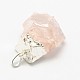 Lunette naturel pierre précieuse brute brut rose pendentifs en quartz G-M040-M09-3