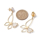 Boucles d'oreilles pendantes en perles de coquille de papillon EJEW-TA00356-3