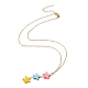 Ожерелье с подвеской в виде звезды из натуральной раковины с 304 цепочкой из нержавеющей стали для женщин NJEW-C016-11G-2