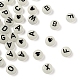 27 style rond plat avec lettres noires et perles acryliques lumineuses en forme de cœur SACR-YW0001-37-6