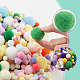 Ahadermaker 10 sacs 10 couleurs bricolage poupée artisanat polyester pom pom DIY-GA0004-66-3