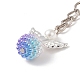 Portachiavi con pendente in acrilico colorato con perle d'angelo KEYC-JKC00406-4