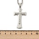 Мужские ожерелья с цепочкой из нержавеющей стали 201 с подвеской в виде креста и кубическим цирконием NJEW-S387-06P-5