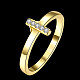 Крест сплава олова чешский горный хрусталь свадьбы палец кольца для женщин RJEW-BB15367-6G-2