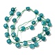 Нити из синтетических бирюзовых бусин G-F513-02A-01-2