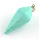 Cone Pendulum Natural & Synthetic Mixed Stone Pendants with Brass Findings G-R286-06-2