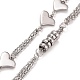 304 Stainless Steel Heart Link Bracelet for Women STAS-E160-25P-2