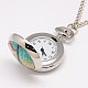 Flat Round Openable Printed Porcelain Pocket Watch Necklace WACH-M008-M-4