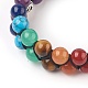 Bracelets de perles tressées en améthyste naturelle de chakra BJEW-O164-A03-3