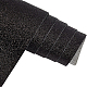 スパンコールイミテーションレザー生地  衣類用アクセサリー  ブラック  135x30x0.08cm DIY-WH0221-26A-1