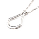 Collier pendentif minimaliste en alliage de larme ouvert pour femme NJEW-I113-01P-1