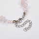 Natural Rose Quartz and Glass Seed Beads Tiered Necklaces X-NJEW-K100-05J-4