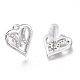 Brass Micro Pave Clear Cubic Zirconia Stud Earring Findings ZIRC-I049-28P-2