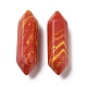 Синтетические оранжево-красные малахитовые бусины G-K330-11-2